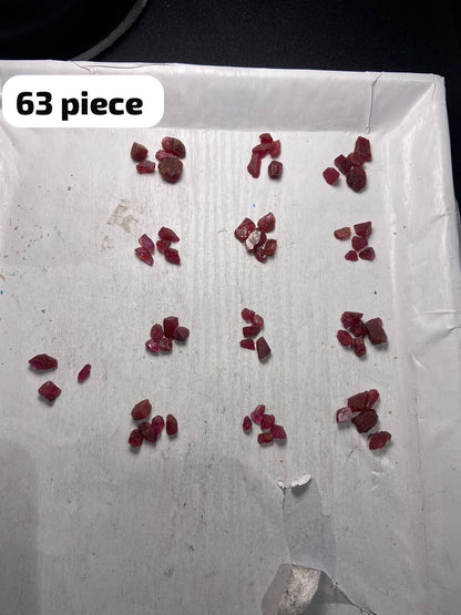 100 Cts Facet Raw Rubies - Red Gemstones