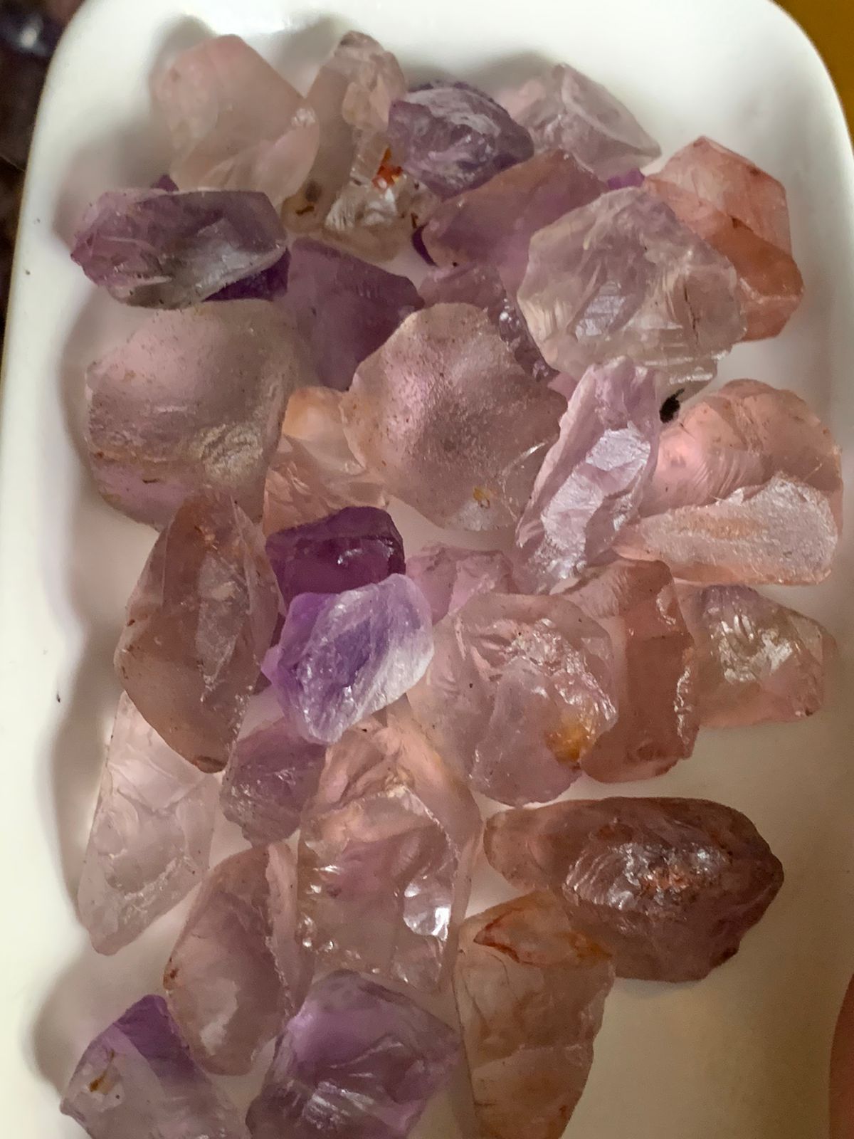 Raw Stone Amethyst  in Pastel Colors