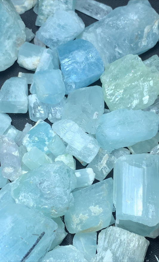 Natural Aquamarine From Shiger Pakistan Rough Gemstones| Lapidary Raw Crystals