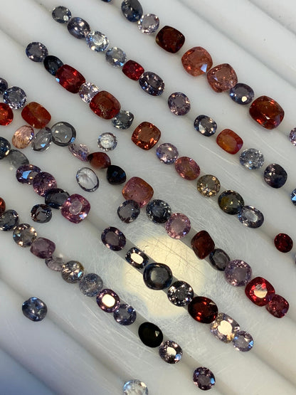 Loose Multi Colors Burma Spinels Cut Stone