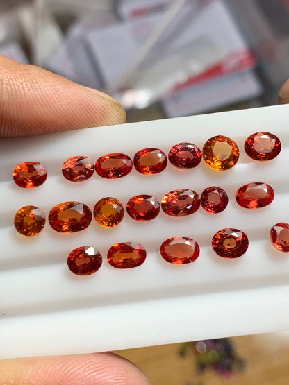 17 Pieces Loose Stone Orangish-Red Sapphires