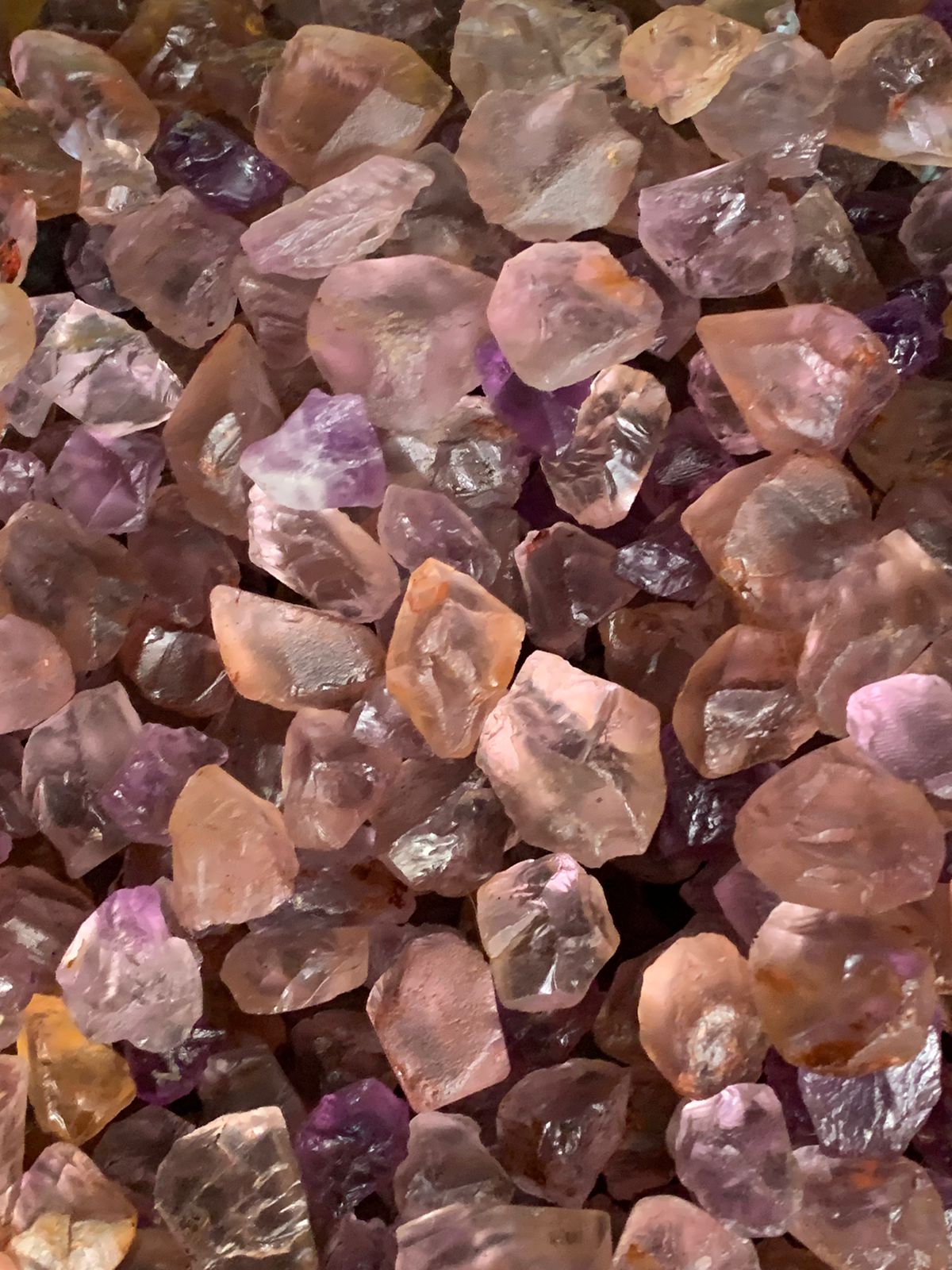 Raw Stone Amethyst  in Pastel Colors