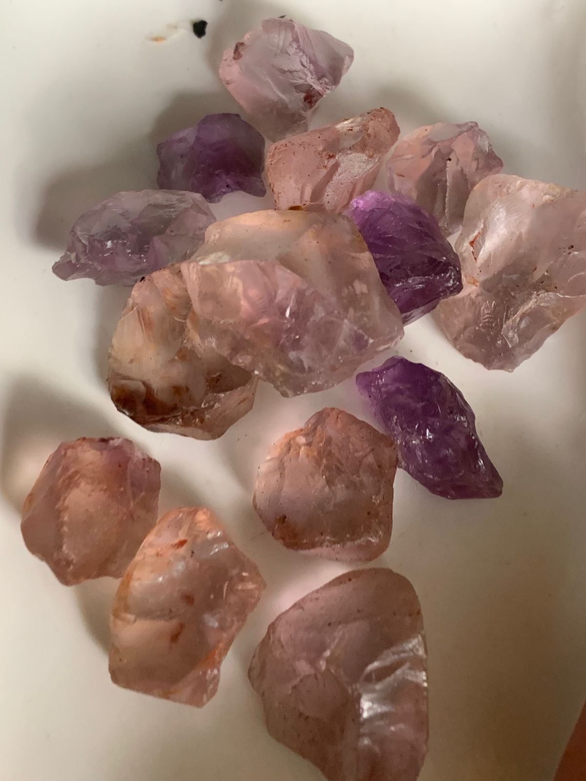 Raw Stone Amethyst  in Pastel Colors