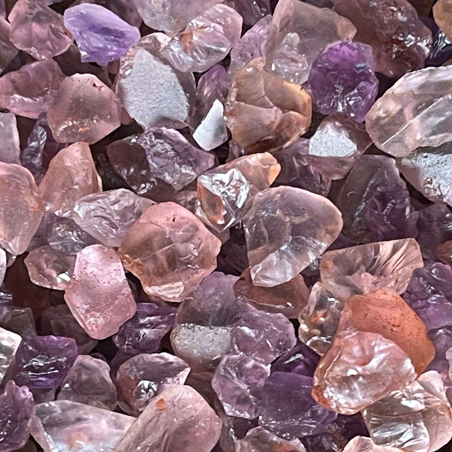 Raw Stone Amethyst  in Pastel Colors