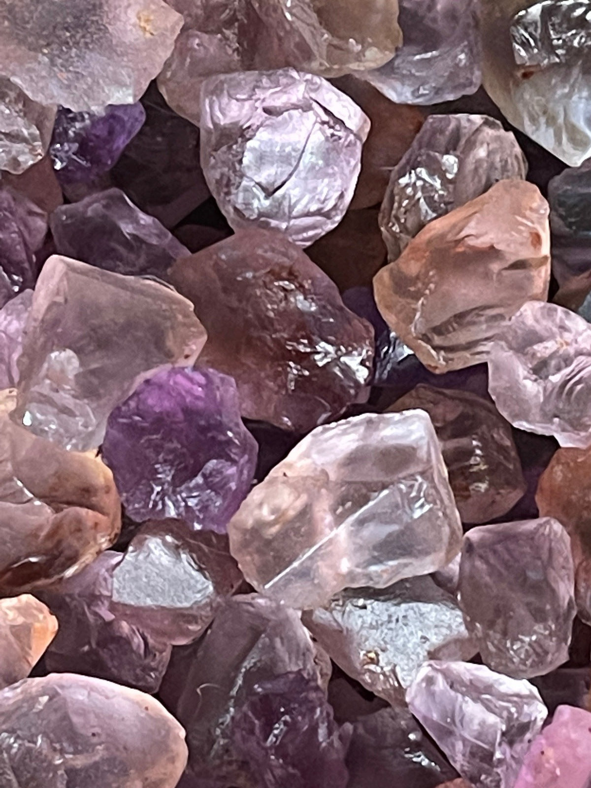 Raw Stone Amethyst  in Pastel Colors