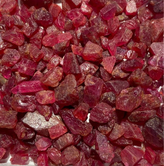 Facet Grade Rough Rubies - Pigeon Blood Red, Unheated, Mozambique