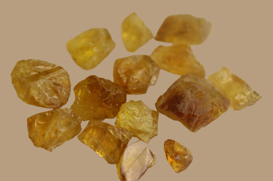 Rare Yellow Sphene (Titanite) Rough Crystals for Cutting