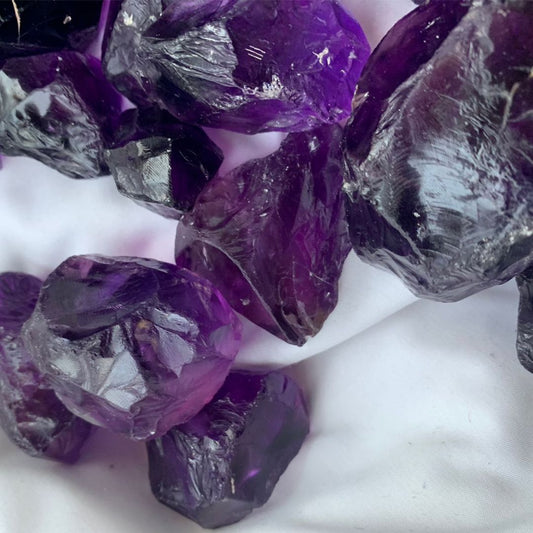 1000 Grams Facet Rough Amethyst Stones | Cutting Grade Raw Amethyst Gemstones