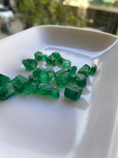 50 Carats Uncut Green Emerald Rough Stones from Swat