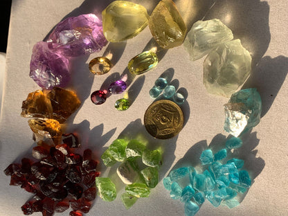 Small Deal of Different gemstones Both Facet Cut and Rough