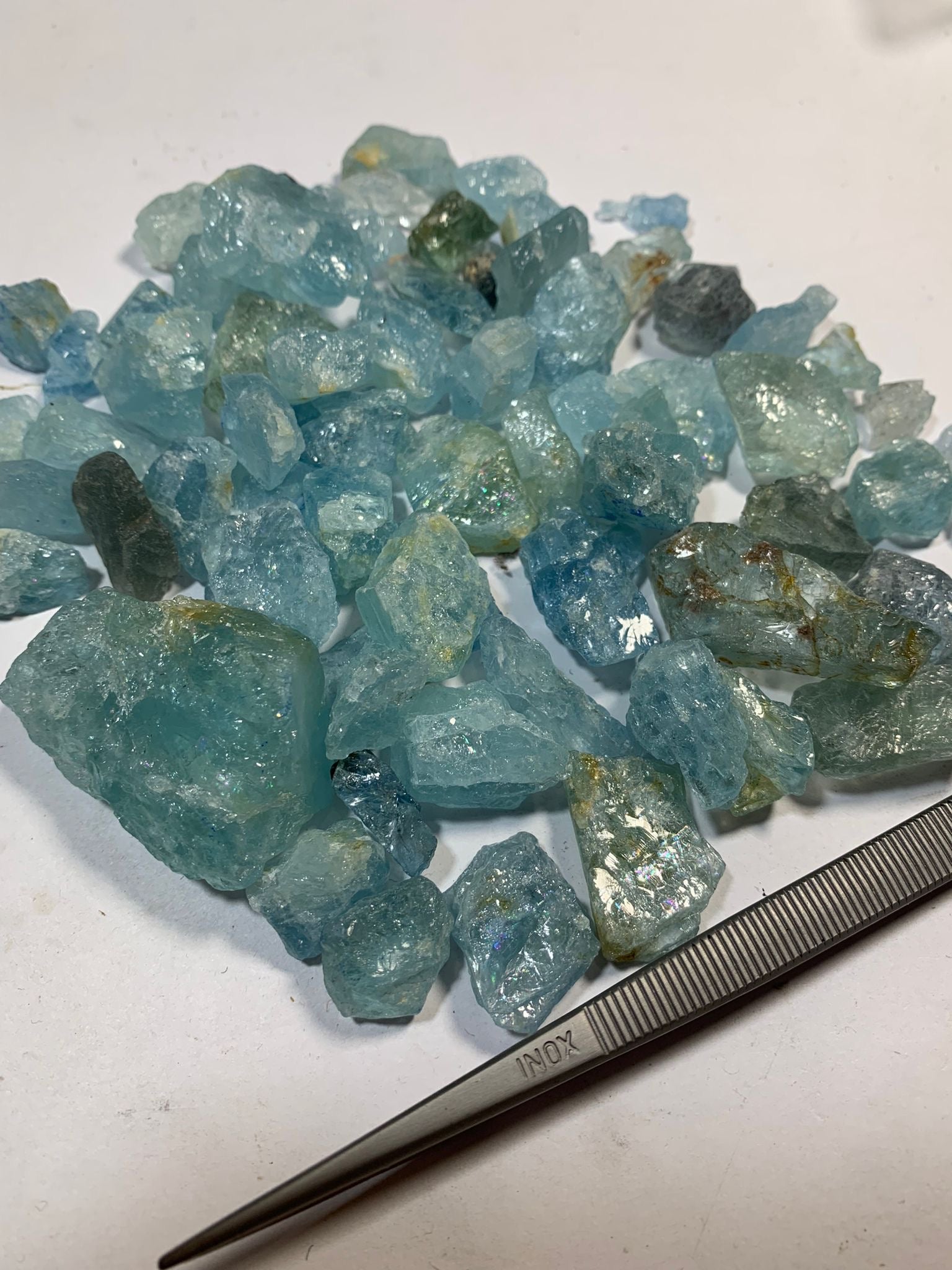 natural aquamarine raw stone lapidary