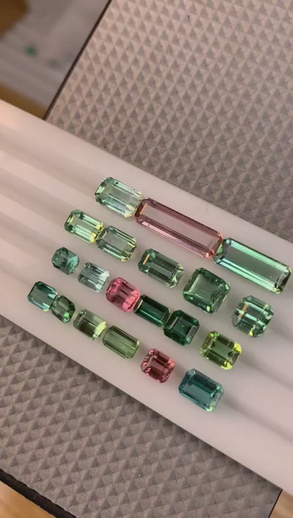 Turmaline Cut Stones Collection 18 carats | Seafoam Tourmaline and Pink Tourmaline