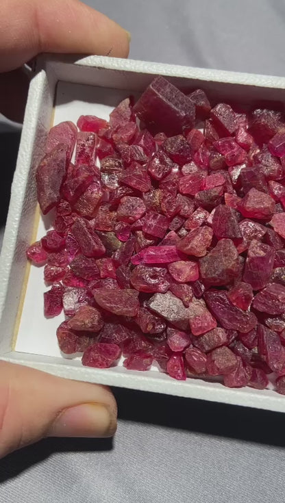 Facet Grade Rough Rubies - Pigeon Blood Red, Unheated, Mozambique